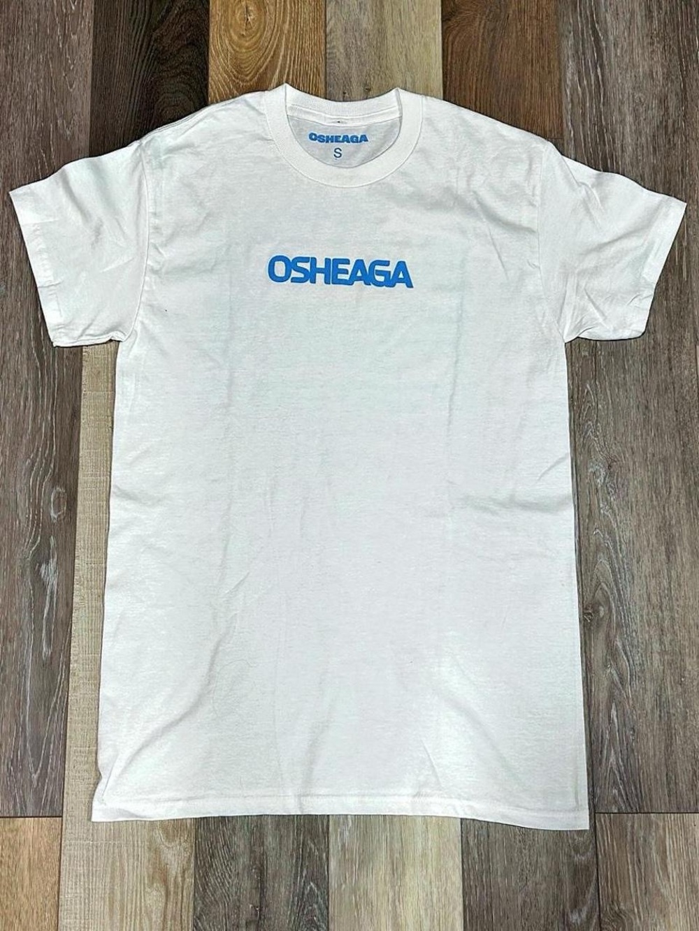Osheaga Men's White Short Sleeve Logo Tee - Blue Print